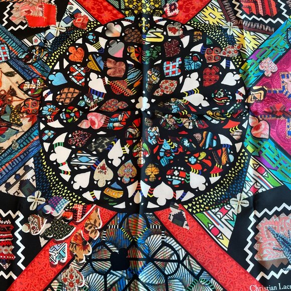NWOT Christian Lacroix Silk Scarf - Picture 4 of 10